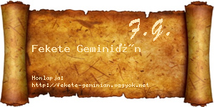 Fekete Geminián névjegykártya
